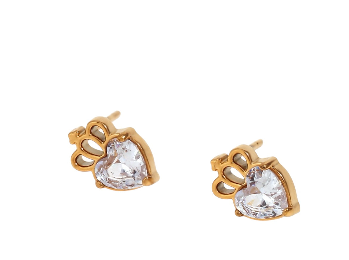 Soft start Cz heart earring
