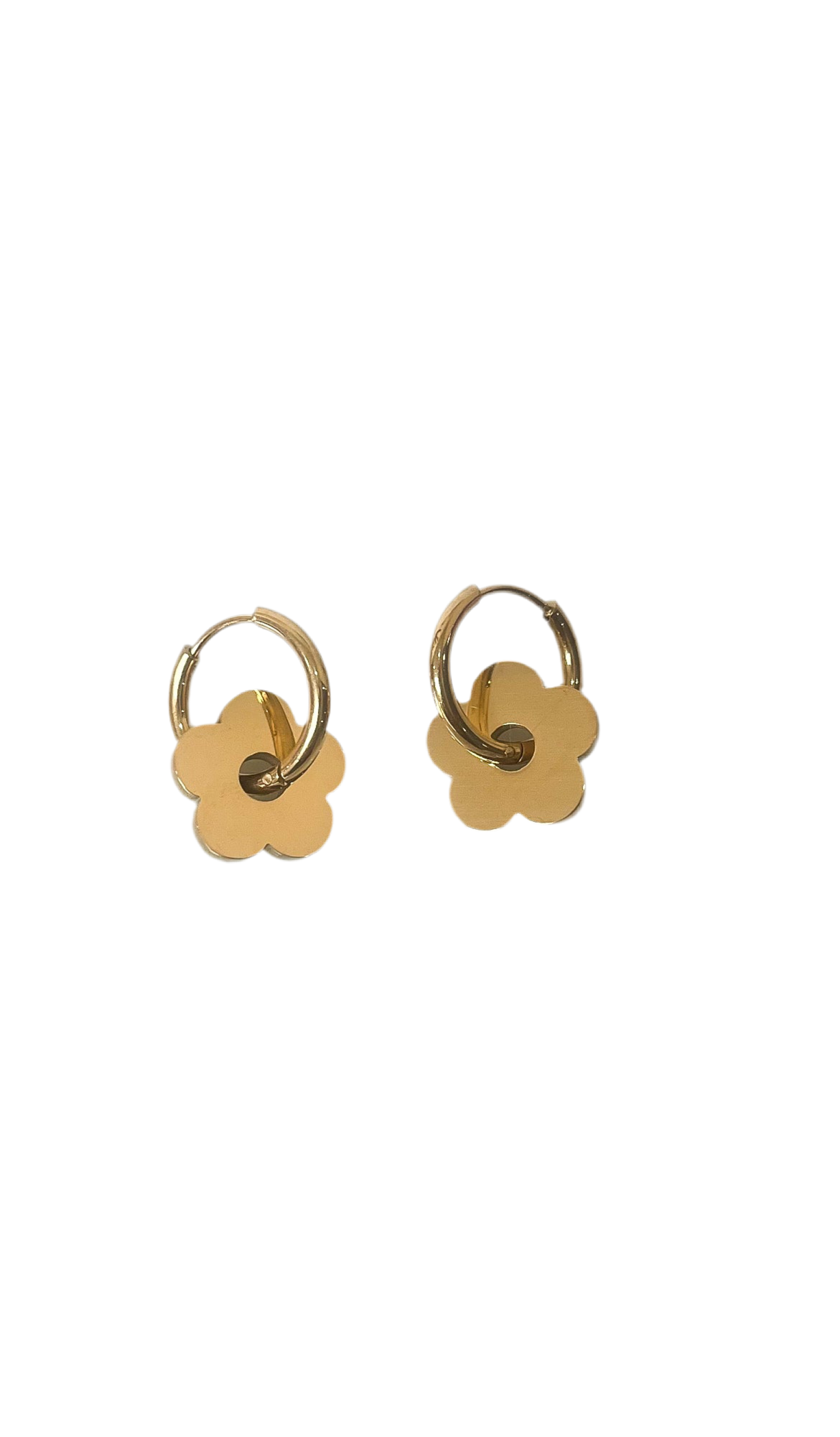 Gold flower earring
