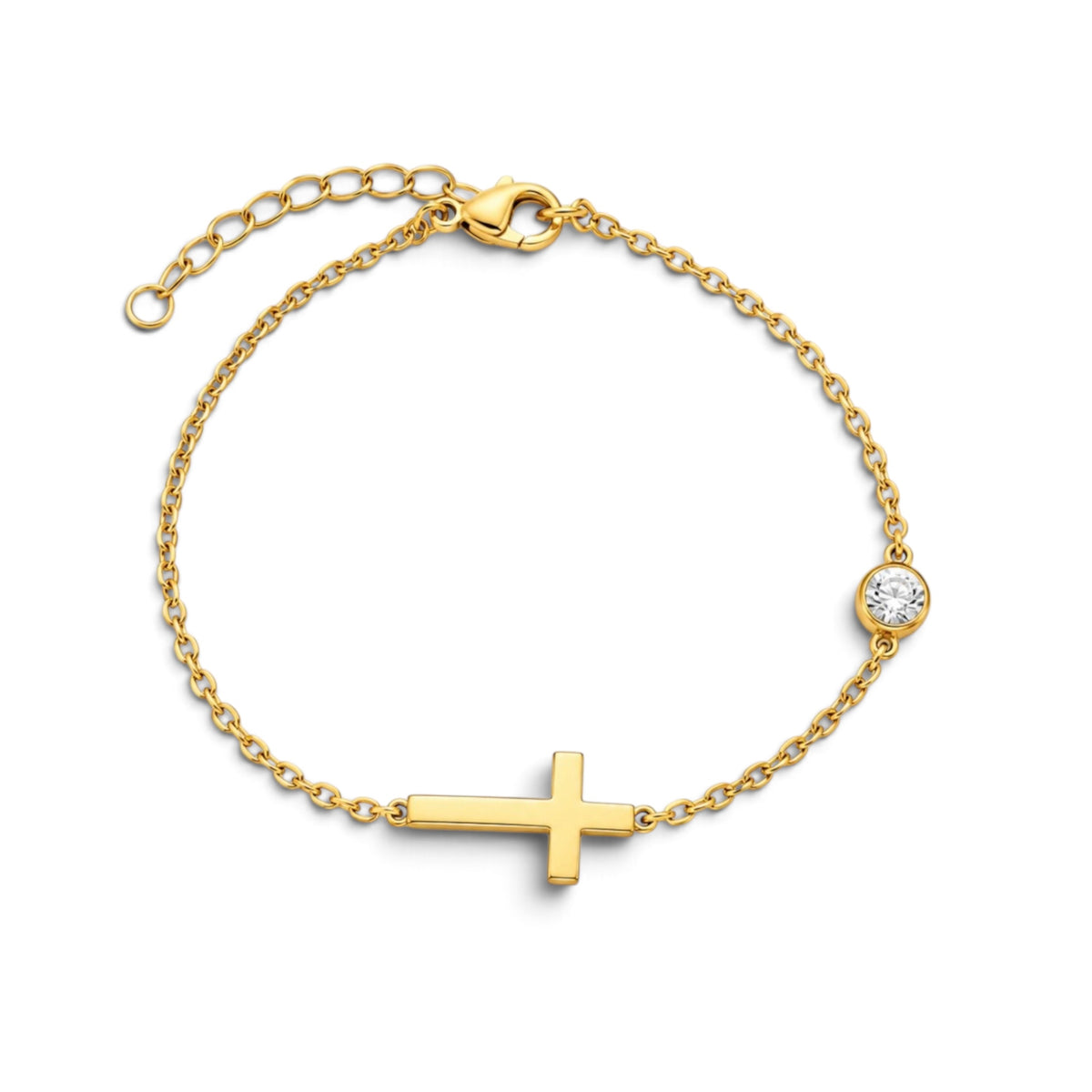 Side cross diamanté bracelet