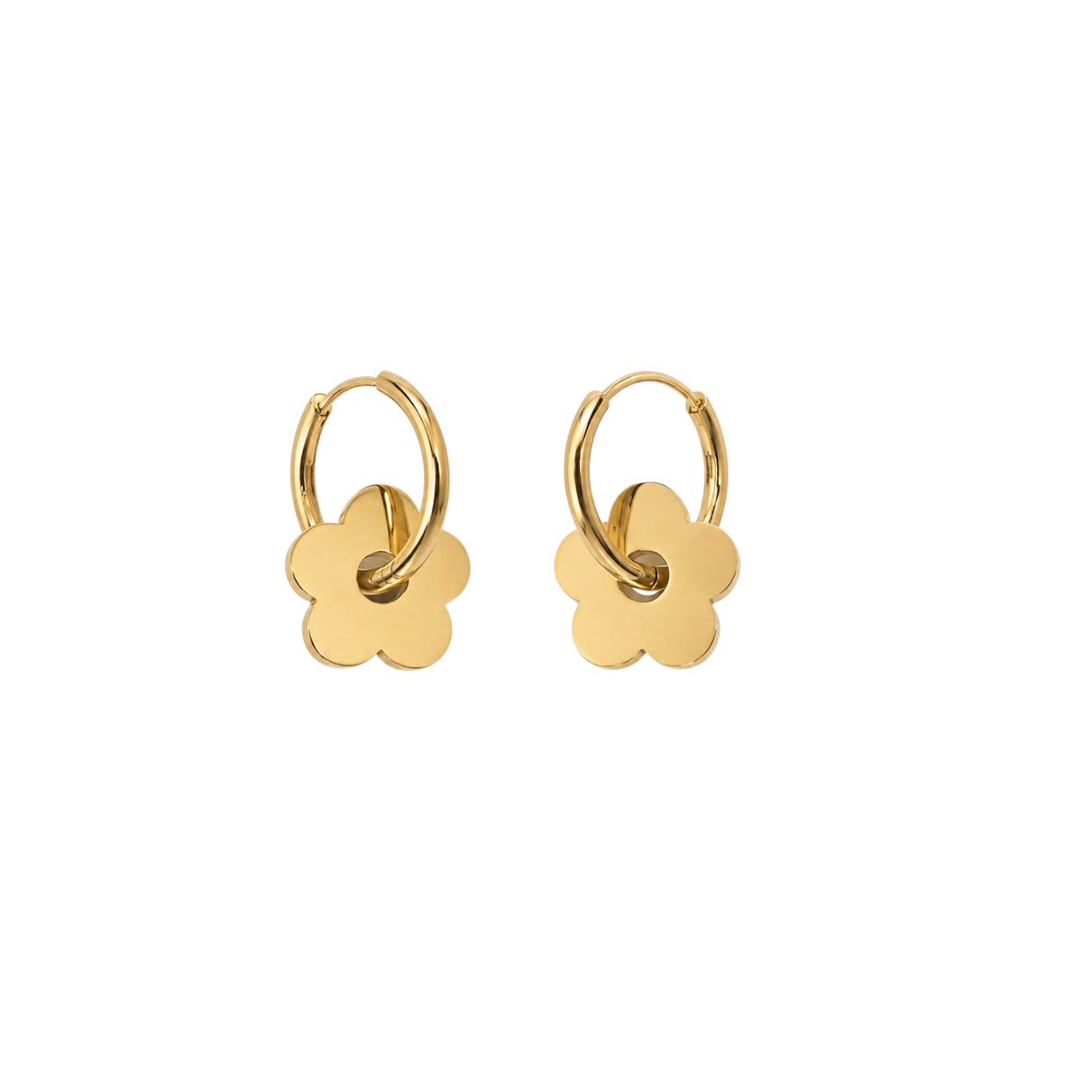 Gold flower earring