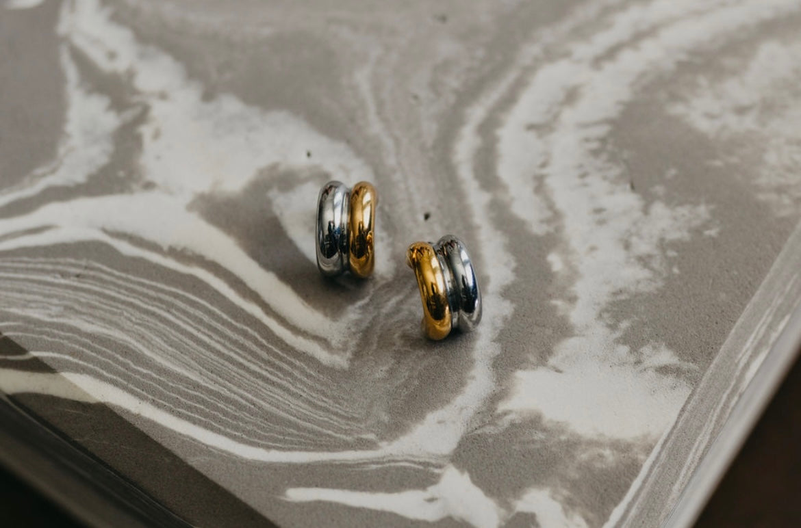 Aria mixed metal earring