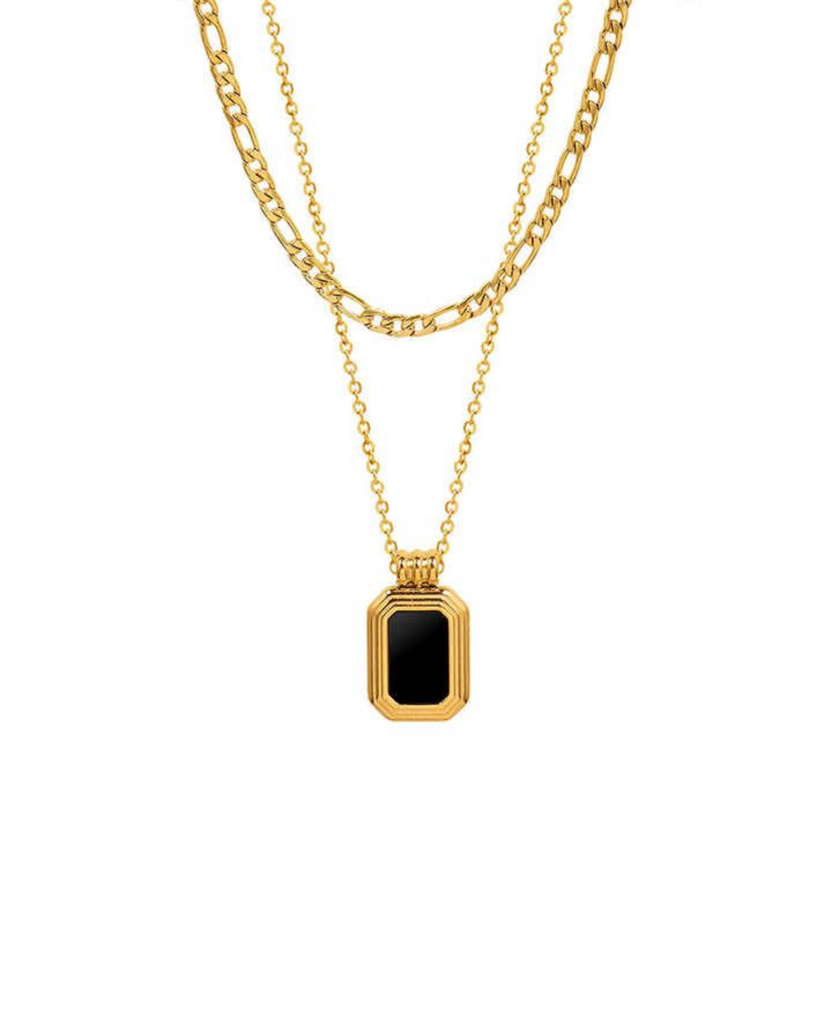 Onyx layered necklace