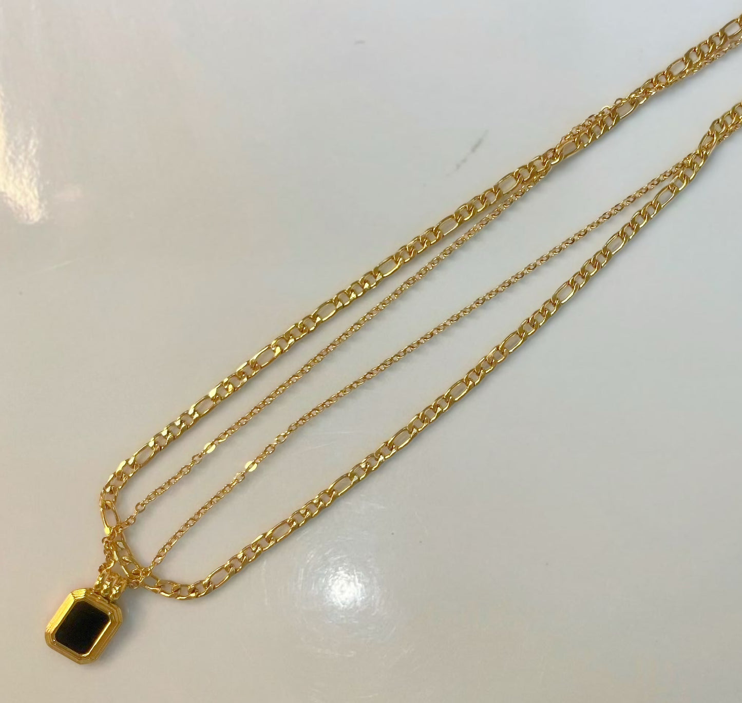 Onyx layered necklace