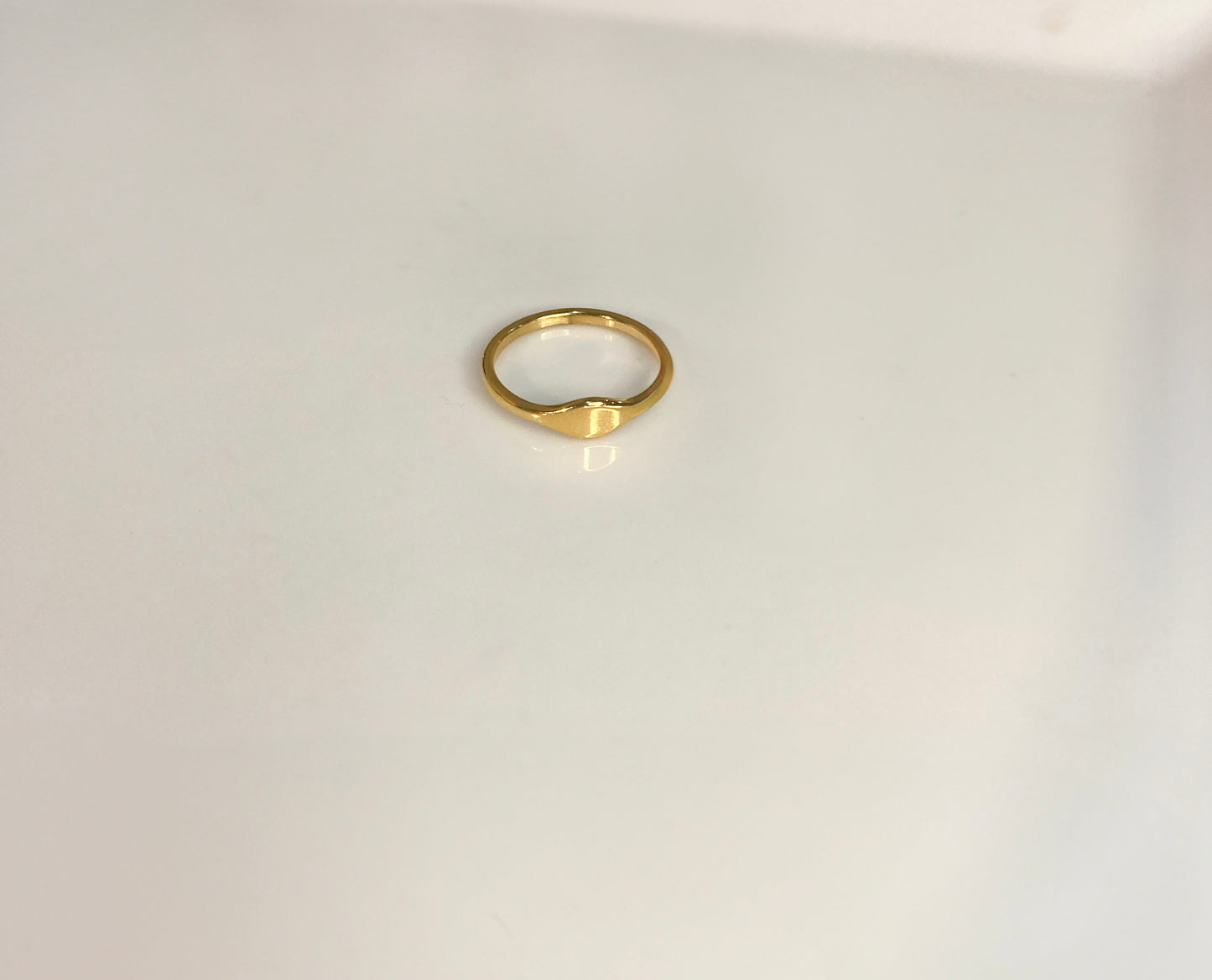 Minimalist oval signet ring