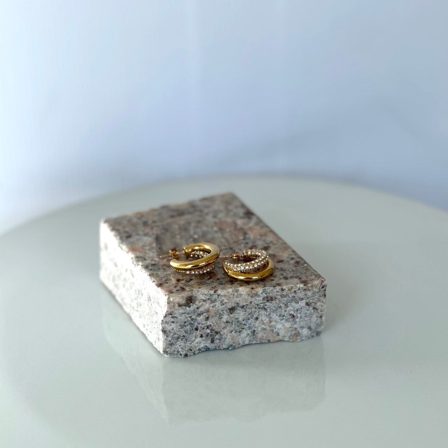 Double-hoop Diamante Earring