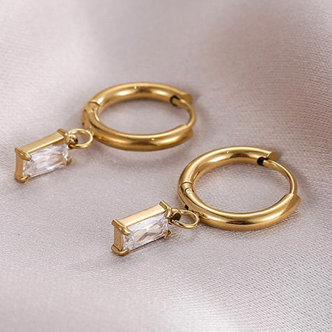 Diamante drop huggie