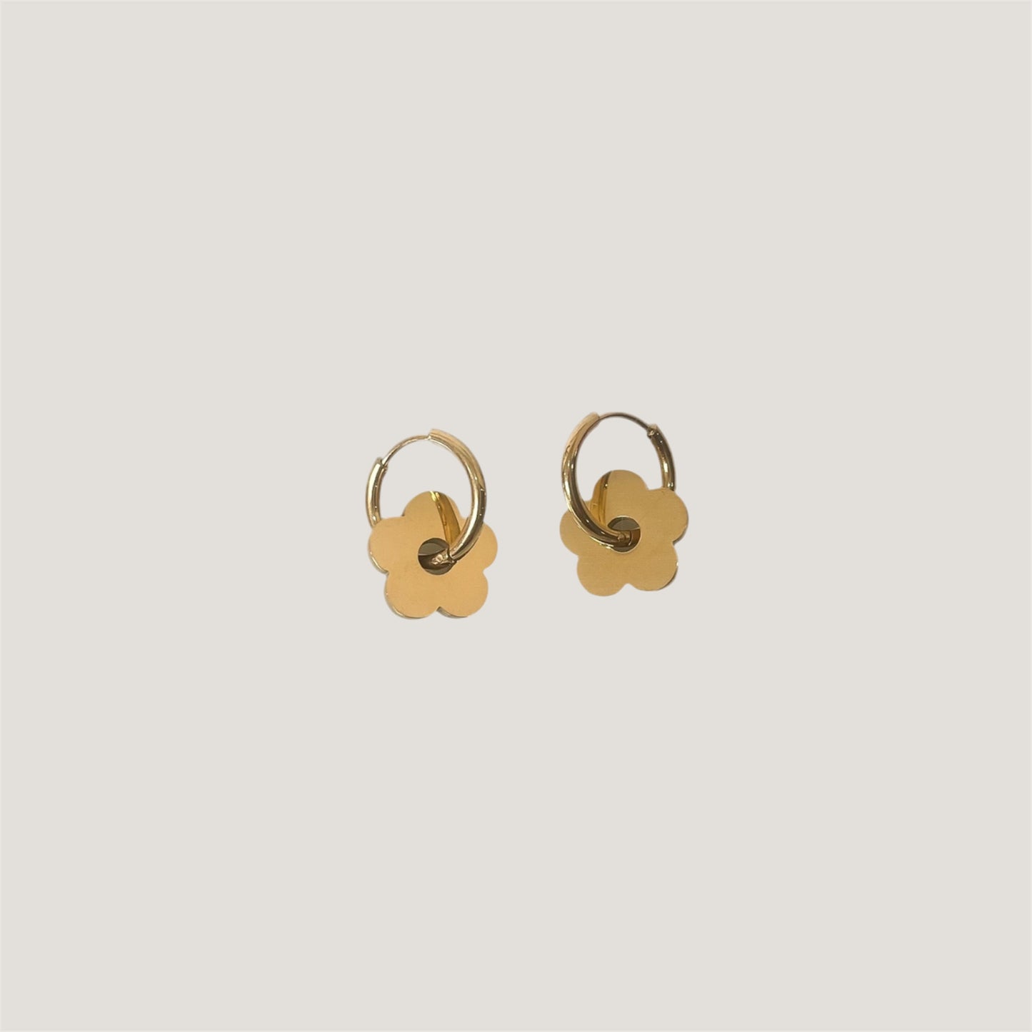 Gold flower earring