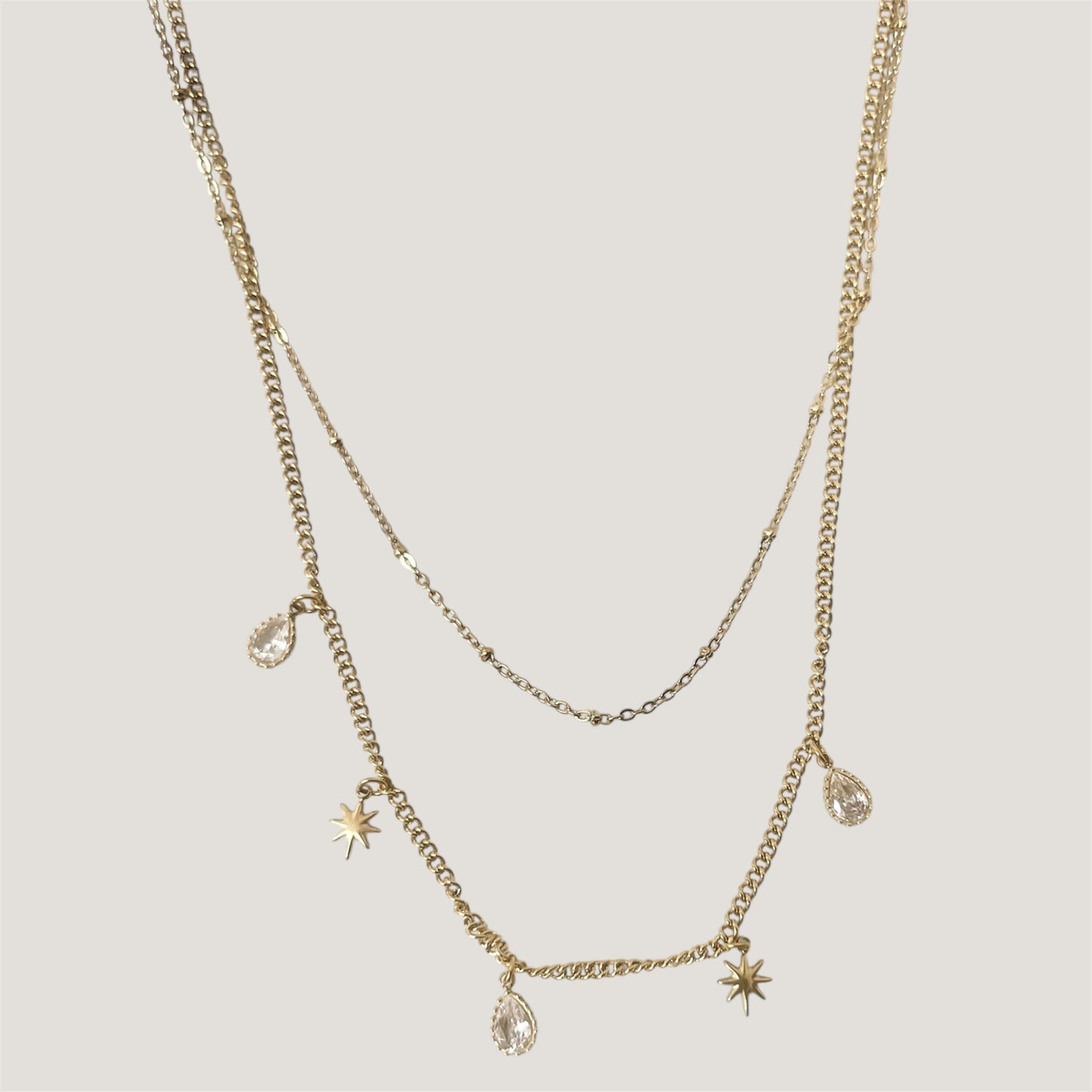 Double layered dune and dawn necklace