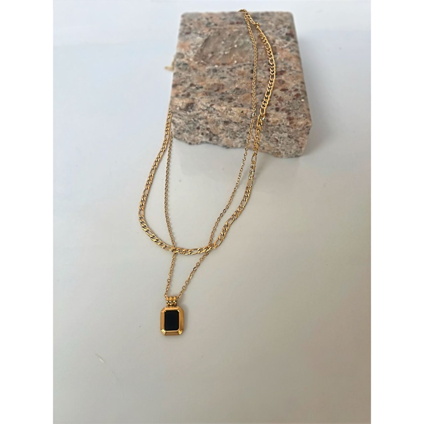 Onyx layered necklace