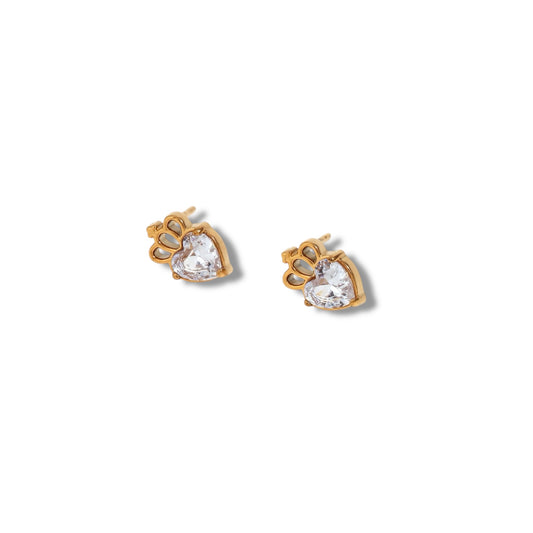 Soft start Cz heart earring