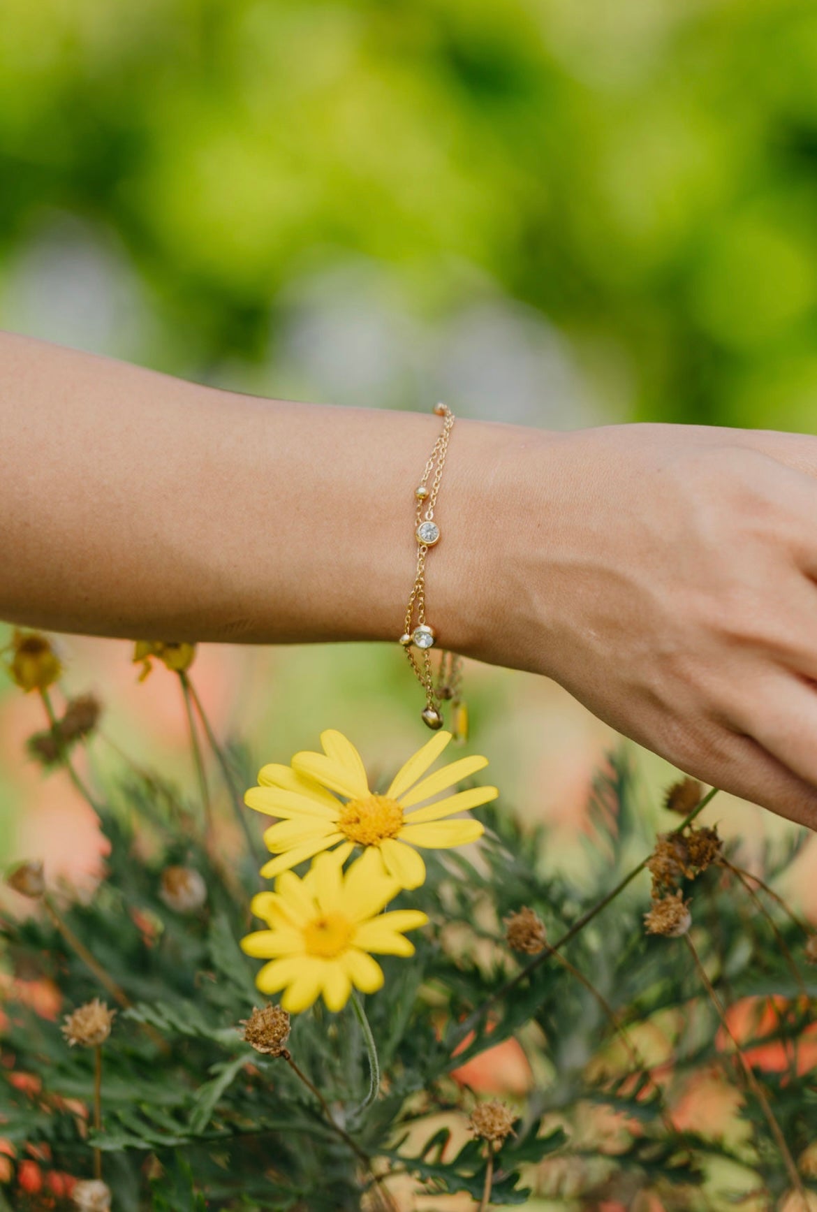 Double layer Cz bracelet