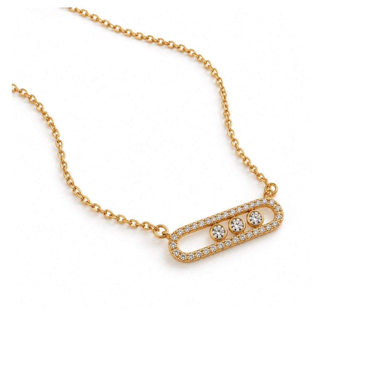 Cz shift necklace