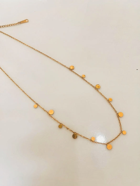 Disc fringe necklace