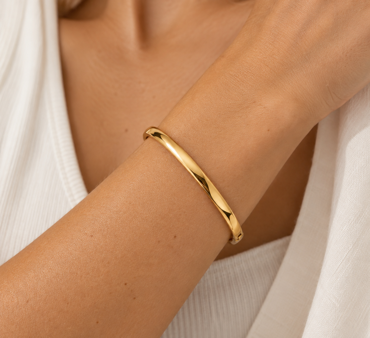 Gold cuff bangle