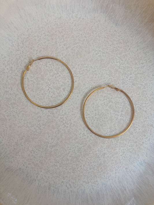 Classic large gold hoop