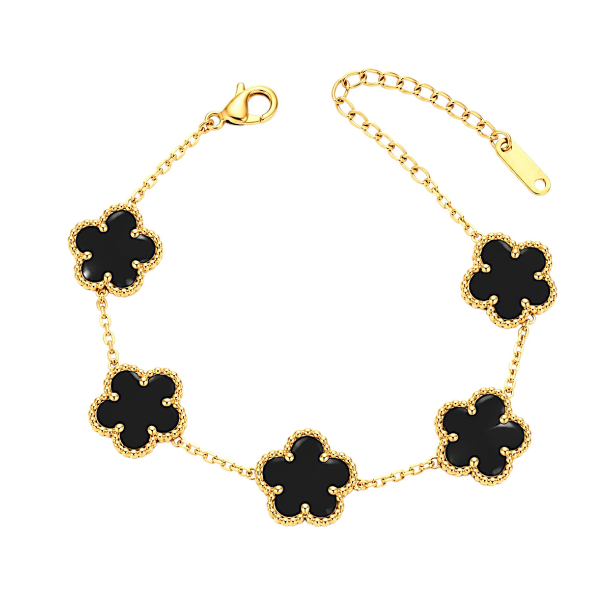 Black flower bracelet